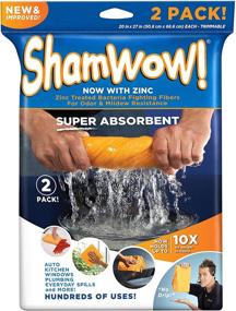 img 4 attached to 🌟 New & Improved ShamWow: Super Absorbent Chamois Towel for Multipurpose Cleaning - Zinc Treated Odor Fibers (2 Pack)