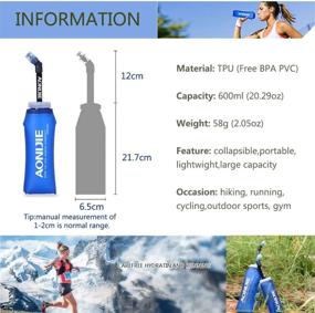 img 3 attached to AONIJIE TPU Soft Water Flask: BAP Free Collapsible Bottle for Hydration Pack – Perfect for Running, Cycling, Hiking, Camping, Outdoor Sports, and Traveling