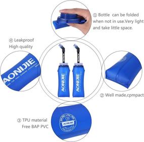 img 2 attached to AONIJIE TPU Soft Water Flask: BAP Free Collapsible Bottle for Hydration Pack – Perfect for Running, Cycling, Hiking, Camping, Outdoor Sports, and Traveling