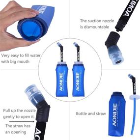 img 1 attached to AONIJIE TPU Soft Water Flask: BAP Free Collapsible Bottle for Hydration Pack – Perfect for Running, Cycling, Hiking, Camping, Outdoor Sports, and Traveling