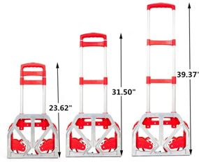 img 2 attached to FCH Folding Hand Truck 165Lbs Capacity Aluminum Portable Folding Hand Cart And Dolly With Wheels