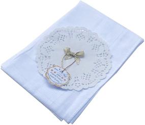 img 1 attached to OWM Handkerchief Initial Monogram: Exquisite Men's Accessory for Every Occasion