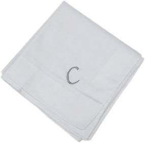 img 3 attached to OWM Handkerchief Initial Monogram: Exquisite Men's Accessory for Every Occasion