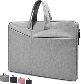 img 4 attached to 💦 Water Resistant 13 Inch Laptop Sleeve Case for MacBook Air, MacBook Pro, Lenovo Yoga, Acer Chromebook, LG Gram, Dell XPS, HP, Samsung, ASUS ZenBook and More - Grey