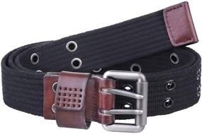 img 4 attached to 🌙 Moonsix Double Grommet Canvas Belt: Durable Men's Accessories for Enhanced Style