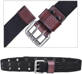 img 2 attached to 🌙 Moonsix Double Grommet Canvas Belt: Durable Men's Accessories for Enhanced Style