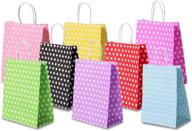 medium size kraft paper gift bags with handles - 24 pack, 10&#34; - ideal for birthdays, baby showers, or any occasion logo