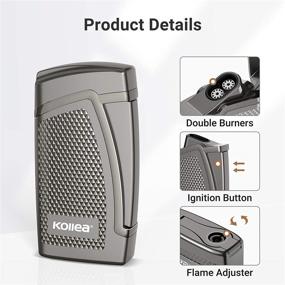 img 2 attached to Double Jet Butane Torch Lighter by Kollea - Ideal Cigar Lighter
