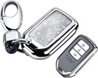 🔑 premium silver tpu car key shell case cover for honda civic, accord, cr-v, pilot - protect your smart key keyless remote fob logo