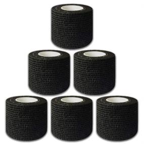 img 4 attached to 🖌️ Autdor Tattoo Grip Cover Wrap - 6Pcs 2" x 5 Yards Disposable Cohesive Tattoo Grip Tape Wrap Black Elastic Bandage Rolls Self-Adherent Tape for Tattoo Machine Grip Tube Accessories, Sports Tape
