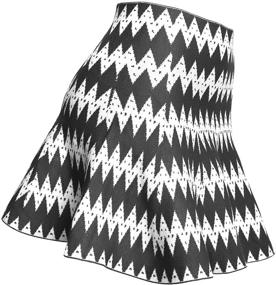 img 1 attached to KMystic Womens Stretchy Flared Houndstooth Women's Clothing in Skirts