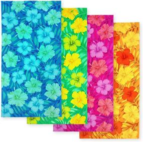 img 4 attached to 🏖️ Kaufman - Vibrant, Plush, Highly Absorbent 30''X60'' Hibiscus Fiber Reactive Beach Towel with ENDHEM - Pack of 4 - 1427-4PK