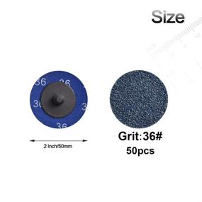 img 3 attached to 🪓 Tshya Quick Change Grinding Disc, 50 Pcs 2 inch Sanding Discs, Zirconia Coated Roll Lock Disc for Surface Preparation (36 Grit)