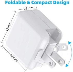 img 1 attached to Портативное зарядное устройство для iPad 4/Mini 2 3 4, iPhone Xs Max/XS/XR/X/8 мощностью 12 Вт с USB-портом, складной штекер и кабель Lightning.