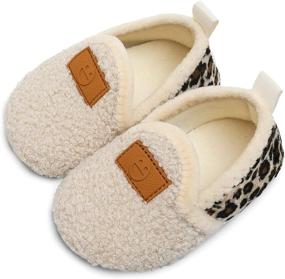 img 3 attached to 👨 XIHALOOK Toddler Boys Girls Cute Slippers: Cozy Microfleece Lining, Non-slip Indoor House Shoes for Kids