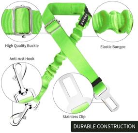 img 2 attached to Cotcool Dog Car Seat Belt: 2-Pack Adjustable Elastic Pet Seatbelt for Safety and Security