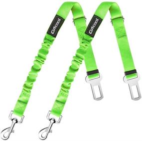 img 4 attached to Cotcool Dog Car Seat Belt: 2-Pack Adjustable Elastic Pet Seatbelt for Safety and Security