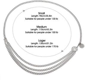 img 3 attached to Glamorstar Multilayer Metal Waist 51 2IN Women's Accessories for Belts