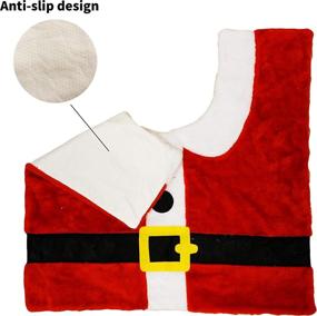 img 1 attached to 3D Winter Theme Santa Claus Toilet Cover Set - Includes Toilet Seat Cover, Rugs, Tank Cover, Toilet Paper Box Cover, and Santa Towel - Xmas Indoor Décor, Party Favors