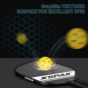 img 2 attached to XS XSPAK Pickleball Paddles: Lightweight Set of 2 with Carbon 🥒 Face and Honeycomb Core – Includes 4 Pickleball Balls and 1 Bag