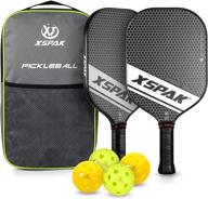 xs xspak pickleball paddles: lightweight set of 2 with carbon 🥒 face and honeycomb core – includes 4 pickleball balls and 1 bag логотип