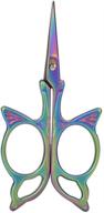 🦋 vintage retro stainless steel tip scissors shears with butterfly pattern – handicraft diy tools for embroidery craft, needlework, and artwork (colorful) logo