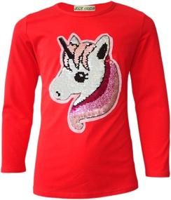 img 1 attached to Magical Girls Emoticons Unicorn Changing Sequin Clothing: Tops, Tees & Blouses