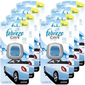 img 4 attached to Febreze Car Vent Clips Air Freshener and Odor Eliminator, Linen and Sky Scent - Pack of 8