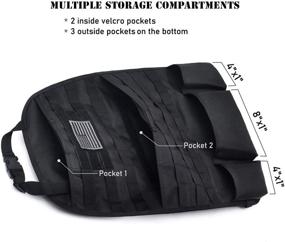 img 3 attached to Tacticool Car Seat Back Organizer - Upgraded Tactical Molle Vehicle Panel Universal Fit Car Seat Cover Protector With Extra USA Flag Patch (2 Pack Black)