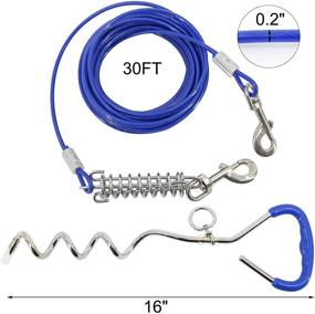 img 3 attached to 🐶 PeiterWeit Dog Tie Out Cable and Stake 30FT: Ultimate Shock-Absorbing Spring for Outdoor Training and Camping