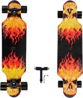 🛹 asktom 31 inch longboard skateboard complete carving cruiser for beginners - includes t-tool logo