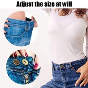 img 1 attached to 👖 10PCS No Sew Button Pins for Jeans, TOOVREN Perfect Fit Instant Button Attacher Detachable Jean Buttons Replacement Pant Button Pin Snap on Buttons for Crafts - Extend or Reduce Pants Waist Size with Ease