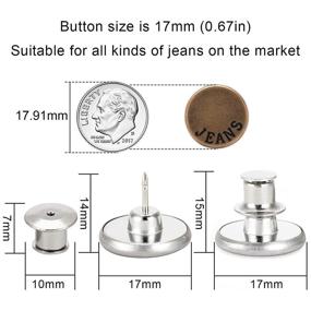 img 3 attached to 👖 10PCS No Sew Button Pins for Jeans, TOOVREN Perfect Fit Instant Button Attacher Detachable Jean Buttons Replacement Pant Button Pin Snap on Buttons for Crafts - Extend or Reduce Pants Waist Size with Ease