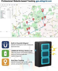 img 1 attached to 🚙 ABLEGRID 4G GPS трекер: устройство для реального отслеживания автомобилей с батареей на 10000 мАч, водонепроницаемый скрытый магнитный GPS-локатор для автомобилей