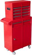 🧰 red rolling garage workshop tool organizer: torin atbt1204b-red detachable 4 drawer tool chest with ample storage cabinet and adjustable shelf logo