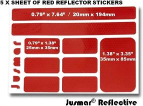 img 2 attached to 🔴 Enhance Night Visibility with Jusmar Waterproof Red Reflective Stickers - 5 Pack of 45pcs High Intensity Reflector Decals for Hard and Flat Surfaces