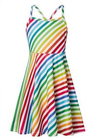 img 4 attached to 🌺 RAISEVERN Adjustable Backless Tropical Sundress for Girls' Clothing