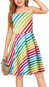 img 2 attached to 🌺 RAISEVERN Adjustable Backless Tropical Sundress for Girls' Clothing