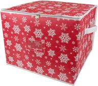 🎄 dii large snowflake ornament storage bin with dividers & separators - safely holds up to 75 ball decorations for fragile christmas tree decor logo