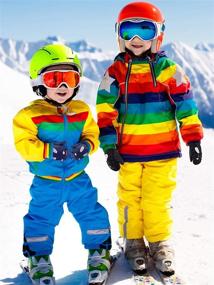 img 3 attached to Лучшие 2 пары водонепроницаемых детских лыжных перчаток: варежки для малышей для мальчиков и девочек.