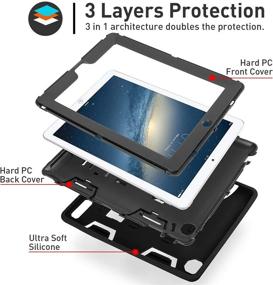 img 3 attached to 📱 iPad 2/3/4 Case: AICase Kickstand Shockproof Heavy Duty Rubber Protective Case - Black