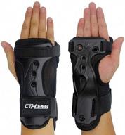 🧤 adjustable gauntlets with wrist support - cthoper skiing wrist guard gloves roller skating wrist palms protective gear for snowboarding, skateboarding, skating, skiing логотип