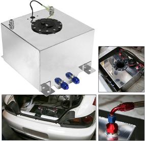 img 4 attached to EASYBERG 5 Gallon Aluminum Street/Drift/Strip/Racing Fuel Cell: Black Gas Tank with Level Sender, Silver Coated - Enhanced Performance and Durability