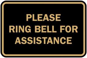 img 1 attached to Signs ByLITA Classic Framed Please Ring Bell For Assistance Sign (Black/Gold) - Small