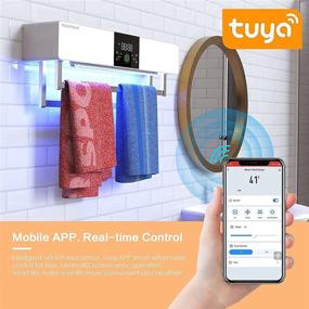 img 2 attached to 🔥 ROADVIEW Towel Warmers with UV Sanitizing: Electric Heated Towels Dryer with Tuya WiFi Control – Wall Mounted Bathroom Towel Warmers (Compatible with Alexa and Google Assistant)