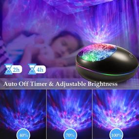 img 1 attached to 🌊 Enhance Your Night with the Bluetooth Ocean Wave Projector Lamp - 7 Color Mode, 8 Built-in Music, Timer & Remote Control LED Projector Night Lights - Ideal Gift for Baby, Kids, and Children