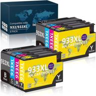 high-quality compatible ink cartridge replacement for hp 932 933 932xl 933xl - ideal for hp officejet 6600 6700 7612 6100 7610 7110 printers (2 black, 2 cyan, 2 magenta, 2 yellow) logo