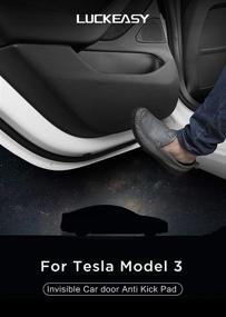 img 1 attached to LUCKEASY For Tesla Model 3 Original Car Black Car Door Anti Kick Pad Protection Side Edge Film Protector Stickers New Car Protective Film Modification(M3-GL21L)