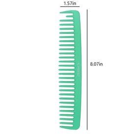 img 3 attached to 🔍 Расческа растирания ILVISEST длиной 8 дюймов - 3 штуки зеленые из углеродного волокна и широкие зубцы для волос влажных и сухих, прямых или кудрявых