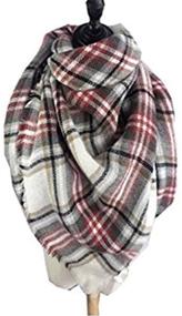 img 1 attached to 🧣 Women's Checked Tartan Pashmina Scarf